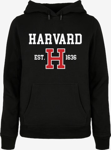 Merchcode Sweatshirt 'Harvard University - Est 1636' in Zwart: voorkant