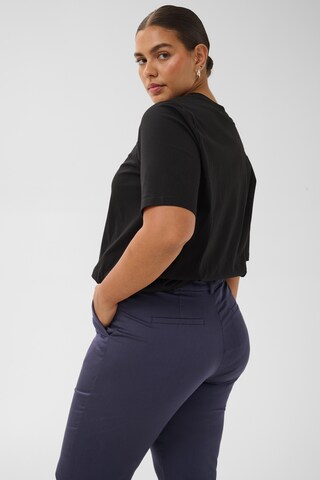 Coupe slim Pantalon 'LEANA' KAFFE CURVE en gris