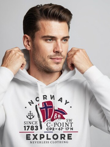 Neverless Sweatshirt 'Norway Explore' in White