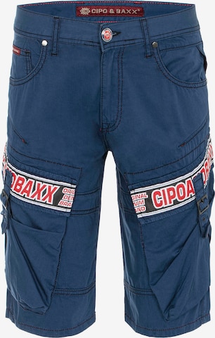 CIPO & BAXX Pants in Blue: front