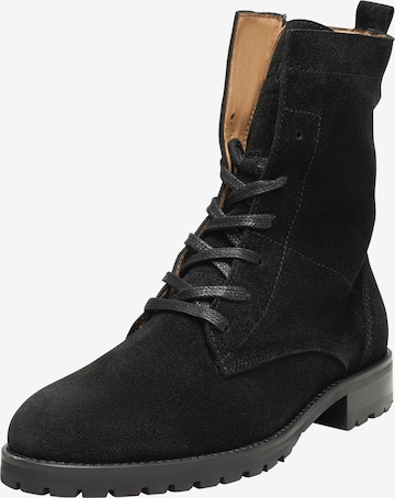 Henry Stevens Lace-Up Ankle Boots 'Eva PDB' in Black: front