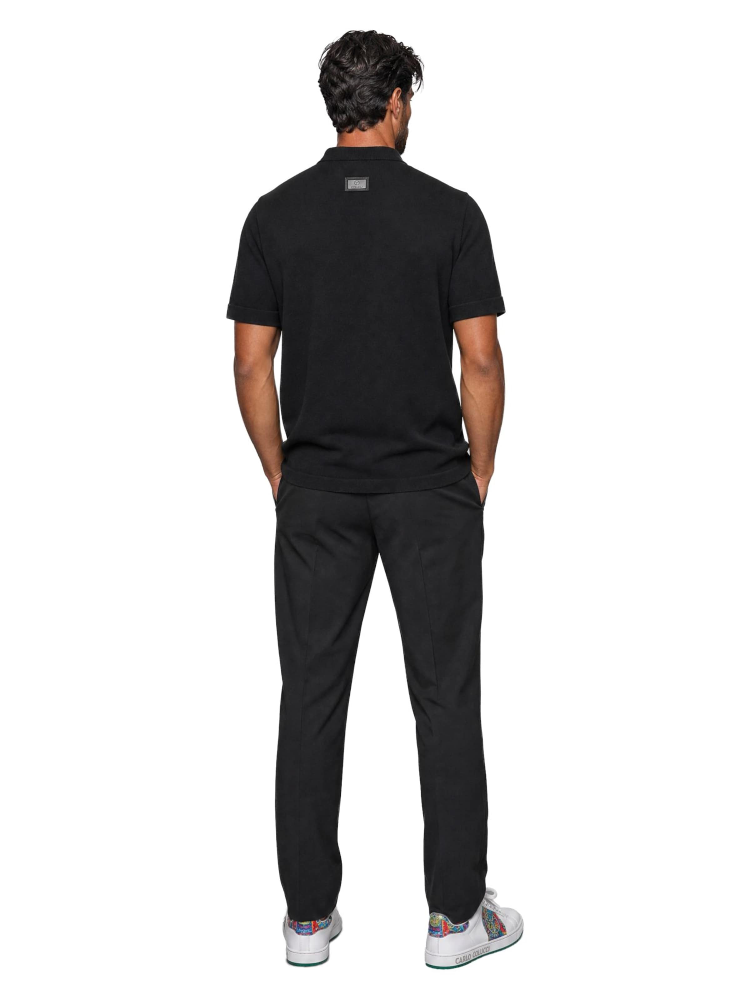 Coupe slim Pantalon à pince ' Fruet ' Carlo Colucci en noir