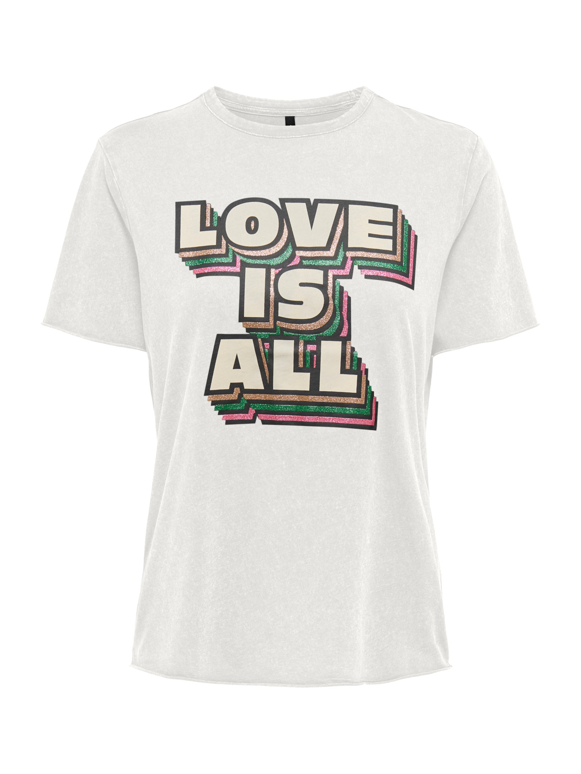 ONLY T-Shirt 'ONLLUCKY' in Weiß: Vorderseite