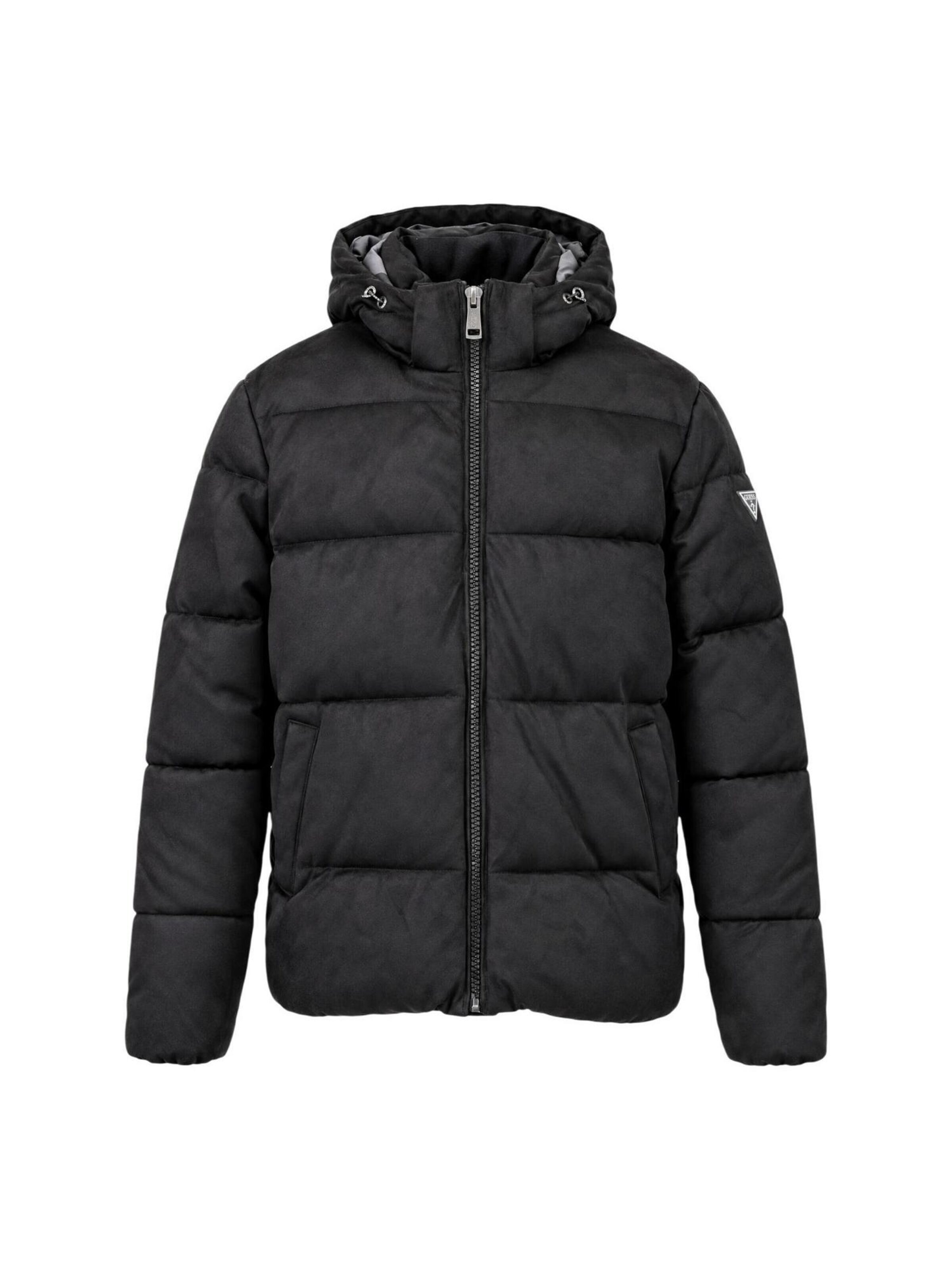 GUESS Winter Coat 'SUEDE PUFFA JACKET M6BL36 W4148' in S in Black, Item view