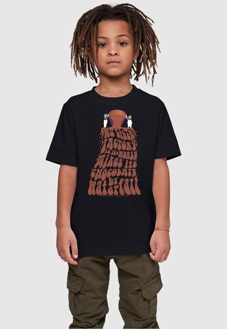 T-Shirt 'Willy Wonka - Chocolate Waterfall' ABSOLUTE CULT en noir : devant