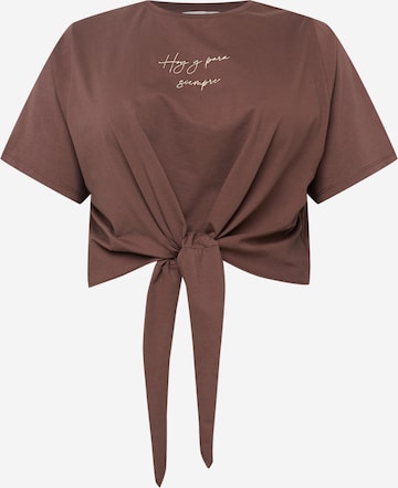 T-shirt 'Sierra' Guido Maria Kretschmer Curvy en marron : devant