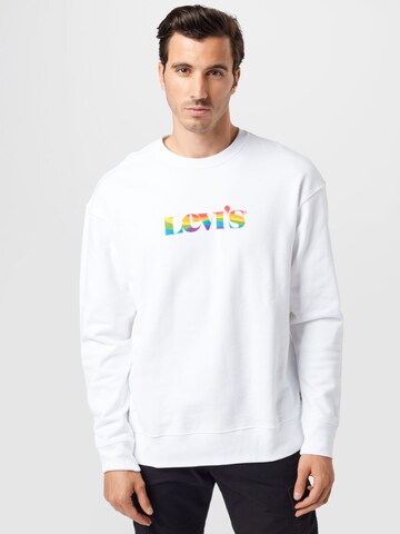 balts LEVI'S ® Standarta piegriezums Sportisks džemperis 'Relaxd Graphic Crew': no priekšpuses
