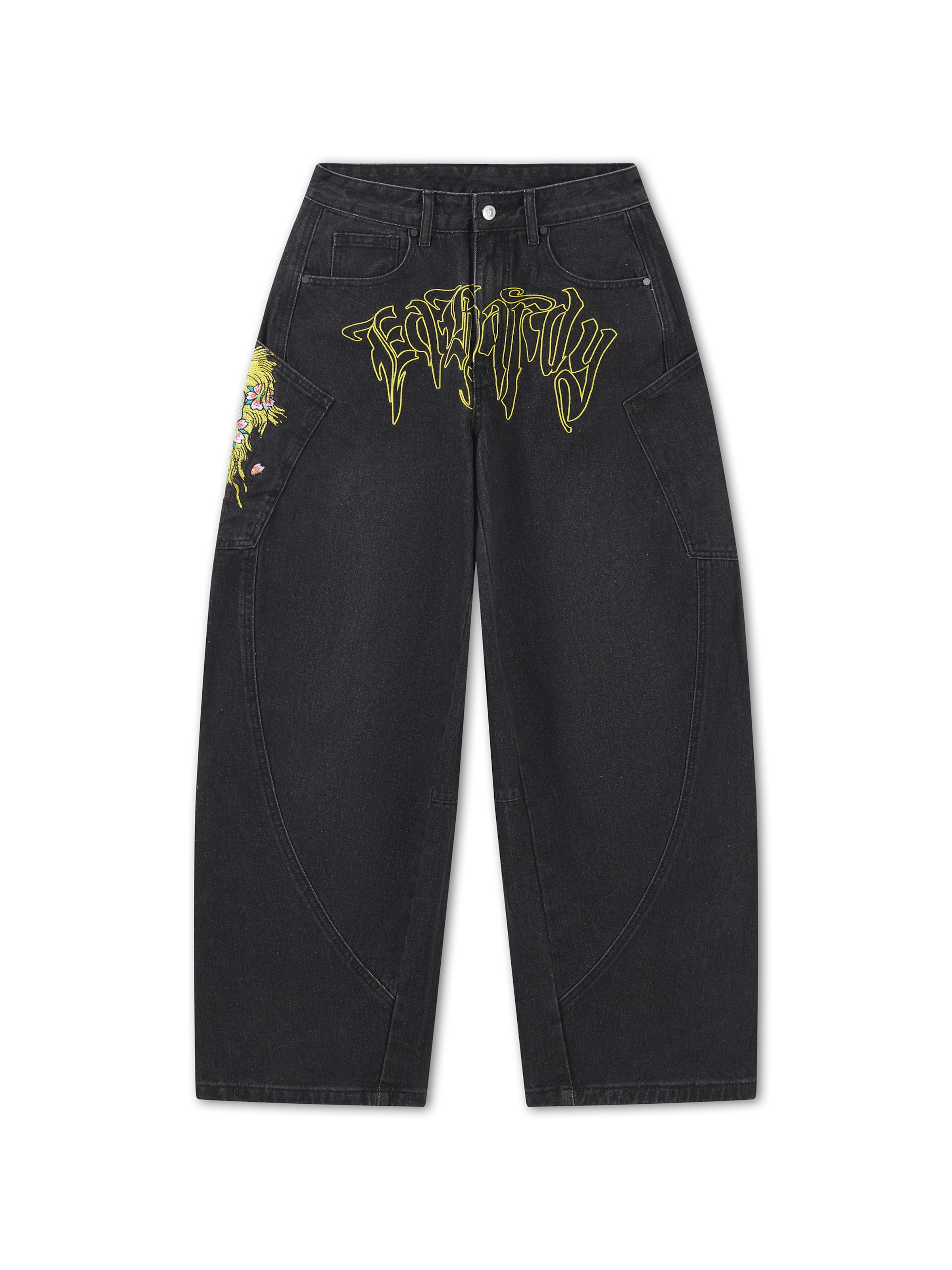 Ed Hardy Jeans 'Gothic Skull' in 24 in Azure / Yellow / Rose / Black denim, Item view