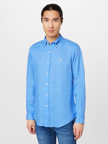 Coupe regular Chemise Polo Ralph Lauren en bleu : devant