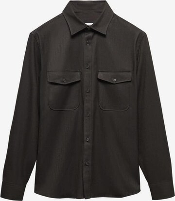 MANGO MAN Button Up Shirt 'Polan' in Brown: front