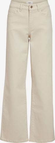 OBJECT Wide leg Jeans 'Marina' i beige: framsida