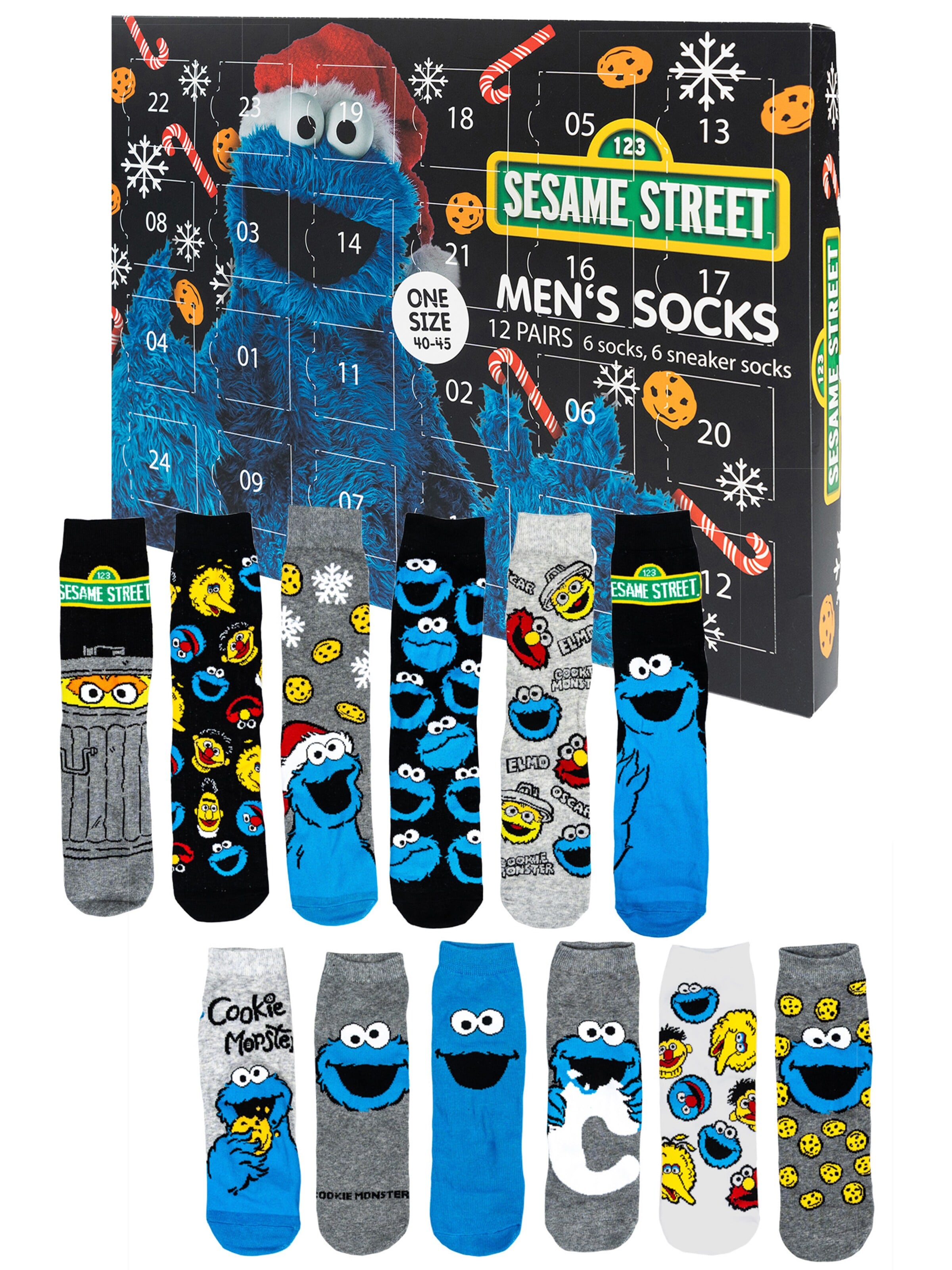 SESAMSTRASSE Socks 'Adventskalender mit 12 Paar' in Mixed colors: front