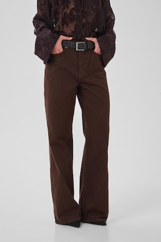 My Essential Wardrobe Wide Leg Jeans i brun: forside