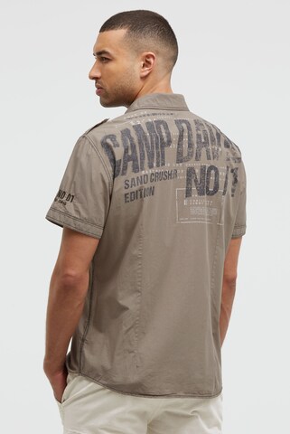 CAMP DAVID Slim fit Button Up Shirt in Brown
