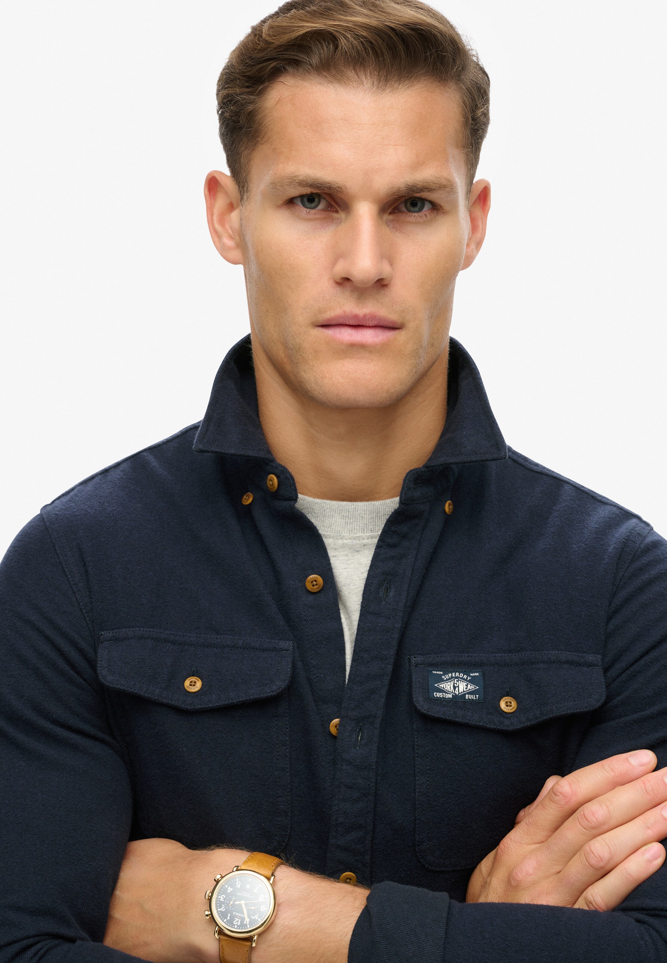 Superdry Regular fit Overhemd in Blauw