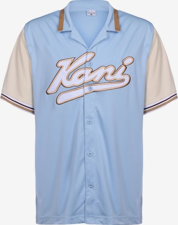 Karl Kani Средняя посадка Рубашка 'Varsity Block Baseball' в Синий: спереди