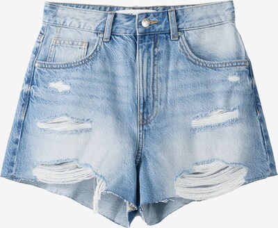 Jeans Bershka pe albastru denim, Vizualizare produs