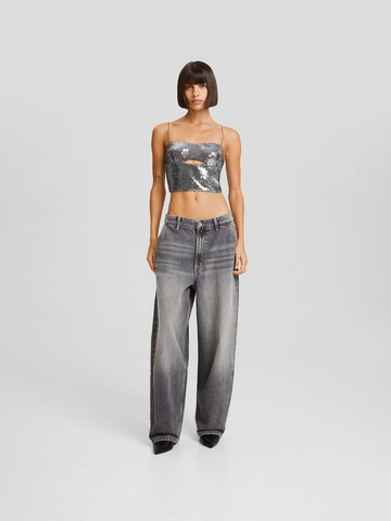 Bershka Top in Silber