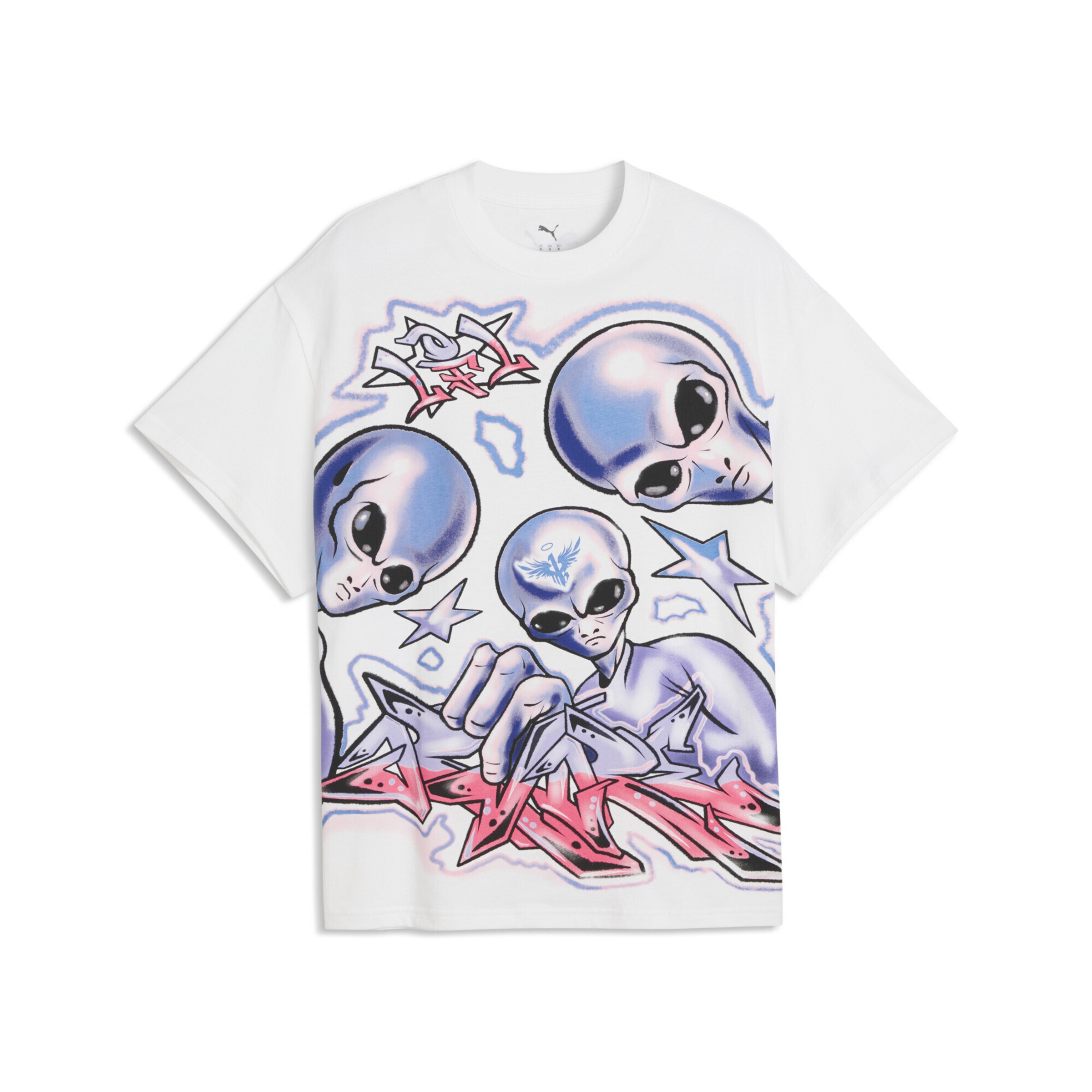 PUMA Shirt 'Melo Asteriks' in S in Mixed colours / White, Item view