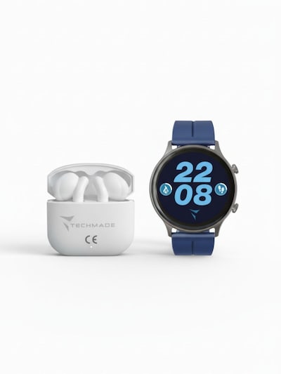 Techmade Digitaluhr 'Dynamic 2 Smartwatch - Bundle mit Kopfhörern' in One Size in dunkelblau, Produktansicht
