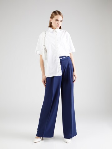 MORE & MORE Wide leg Pleated Pants 'Fluent' in Blue