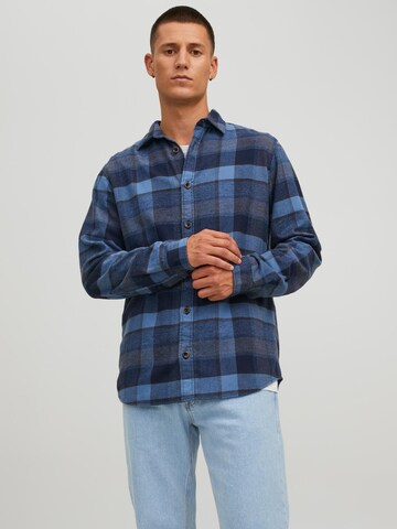 JACK & JONES Regular fit Button Up Shirt 'Carl' in Blue: front