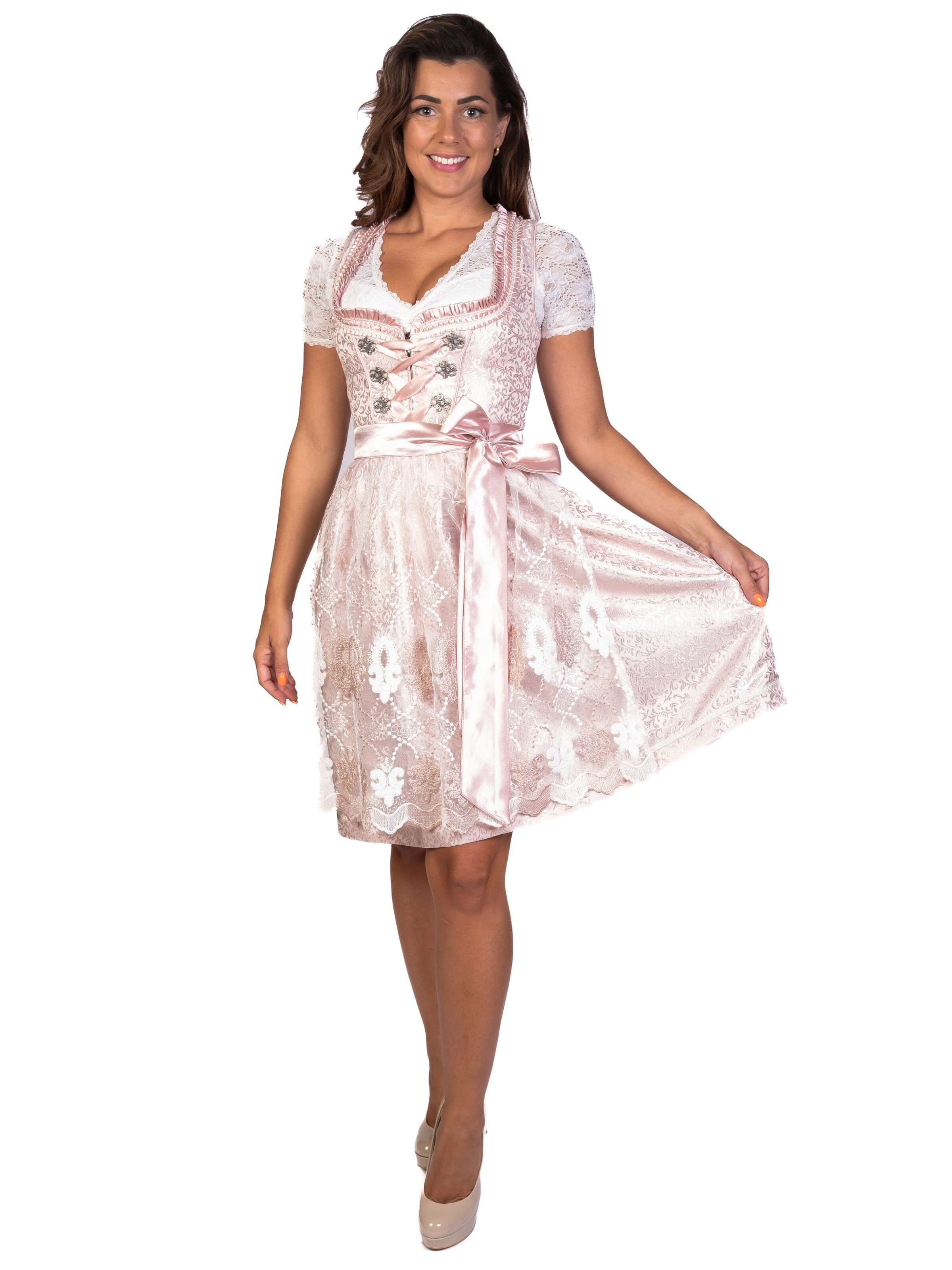 Trachtl Dirndl 'EMELY Dirndl Trachtenkleid Damen 2:TLG'‌‌ in Pink: Vorderseite