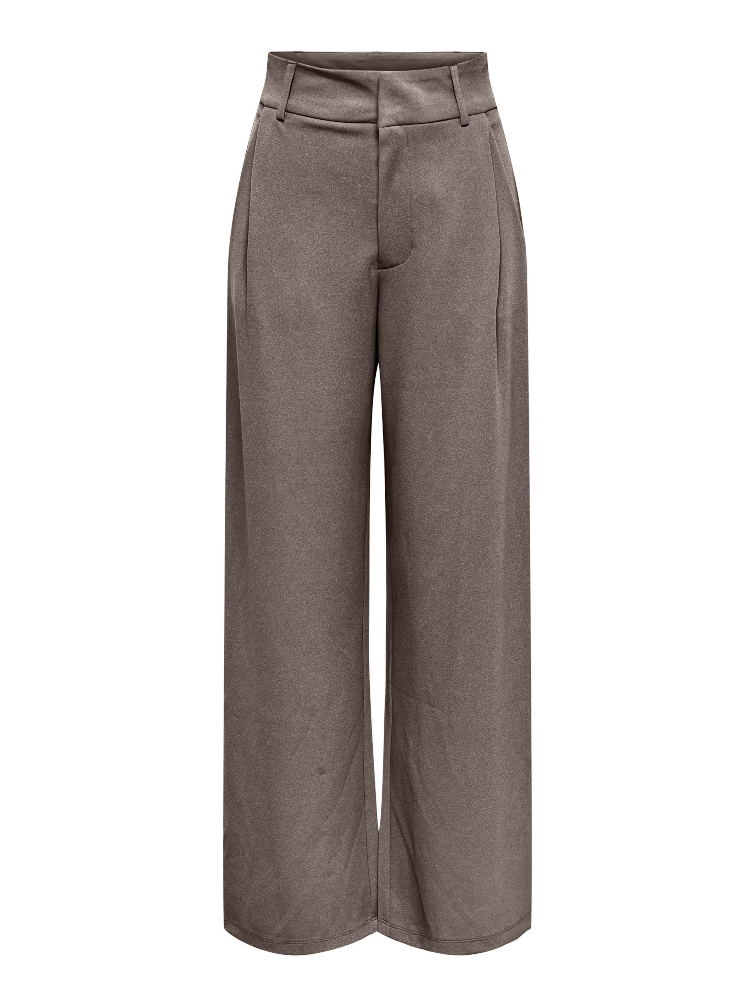 JDY Bukser med lægfolder 'JDYGeggo' i brun: forside