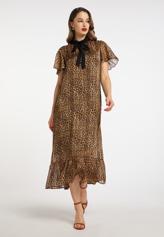 faina Dress in Brown: front