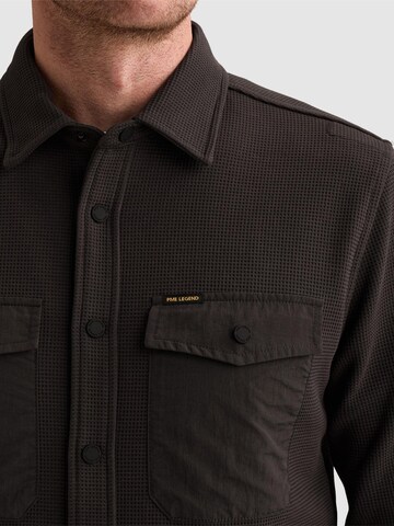 PME Legend Regular fit Skjorta 'Cargo overshirt with waffle texture' i grå