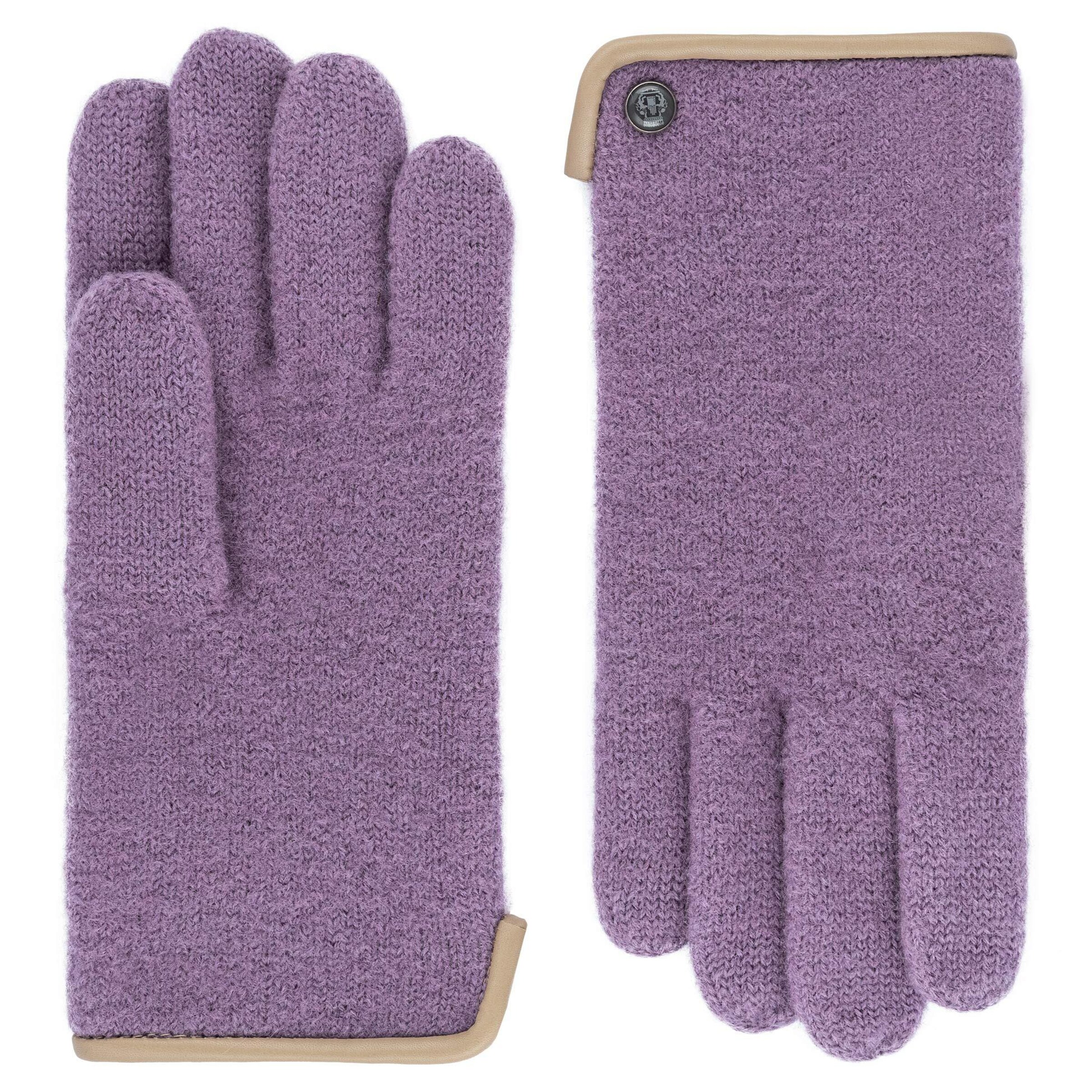 Roeckl Strickhandschuhe 'FELTED WOOL' in Lila: Vorderseite