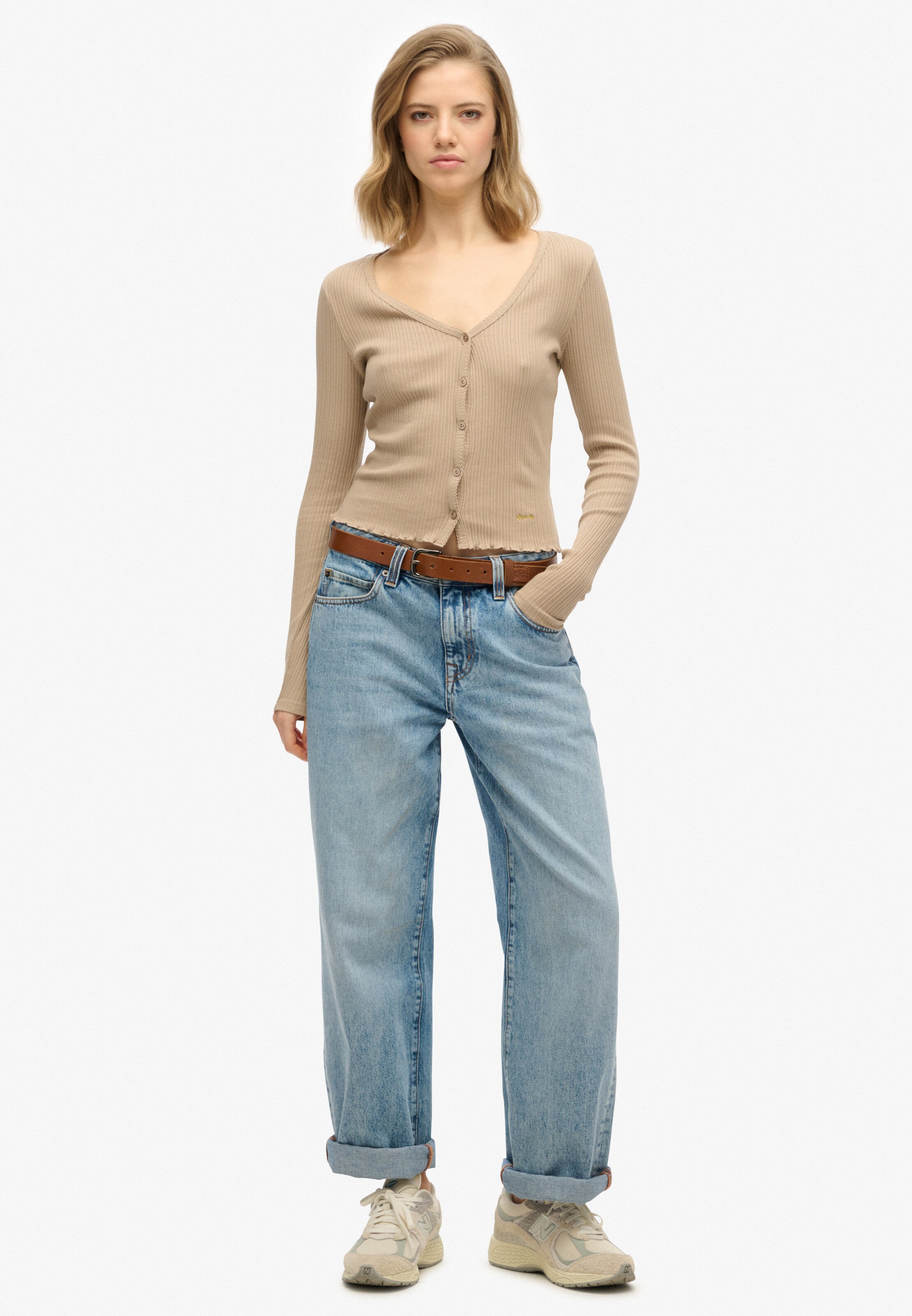 Superdry Strickjacke 'Essential' in Grau