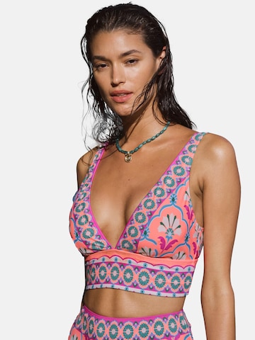 love & roses Треугольник Верх бикини в Ярко-розовый: спереди