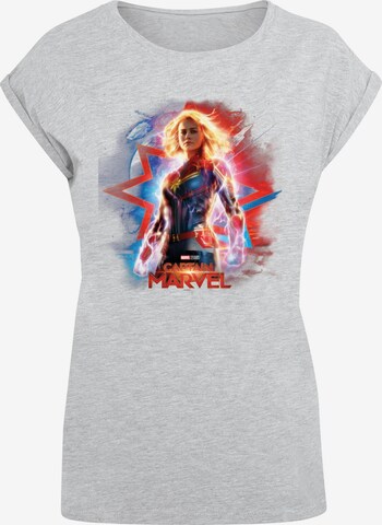 ABSOLUTE CULT Shirt 'Captain Marvel - Poster' in Grey: front