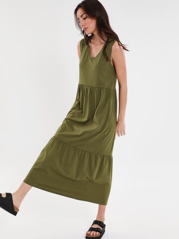 Threadbare Summer Dress 'Byers Tiered' in Green