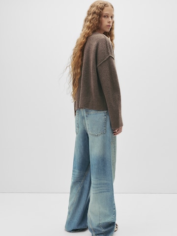 Pull&Bear Pletena jopa | rjava barva