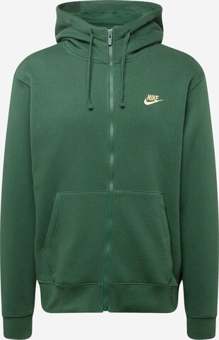 Nike Sportswear Bluza rozpinana 'CLUB FLC' w kolorze zielony: przód