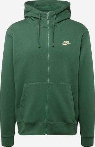 Nike Sportswear Tepláková bunda 'CLUB FLC' - Zelená: predná strana