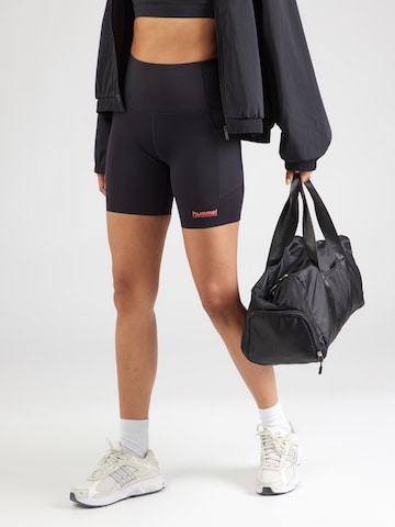 Hummel Skinny Workout Pants 'Hiit Intensity' in Black: front