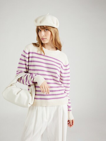 Lollys Laundry Sweater 'Swan' in Purple: front