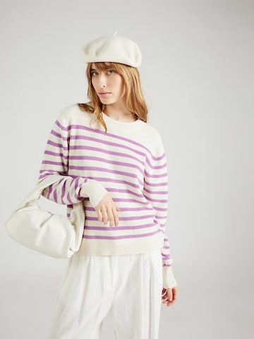 Lollys Laundry Sweater 'Swan' in Purple: front