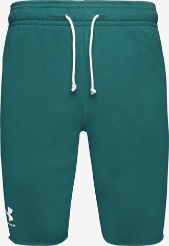 UNDER ARMOUR Workout Pants 'Rival' in Green: front