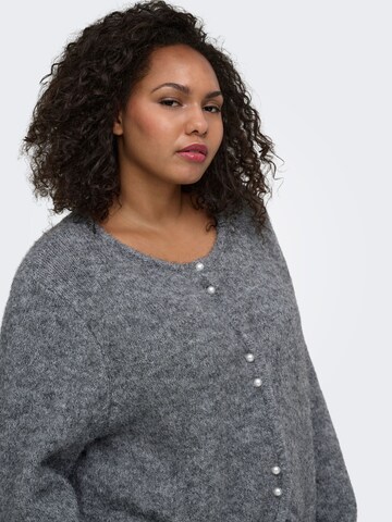 ONLY Carmakoma Gebreid vest 'ZAGGIE' in Grijs