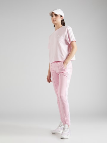 rožinė ADIDAS SPORTSWEAR Marškinėliai 'Essentials 3-Stripes '
