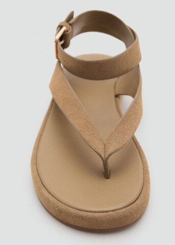 MANGO T-Bar Sandals 'Sue' in Beige
