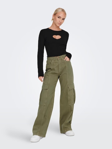 ONLY Wide leg Cargo Pants 'Hope' in Green