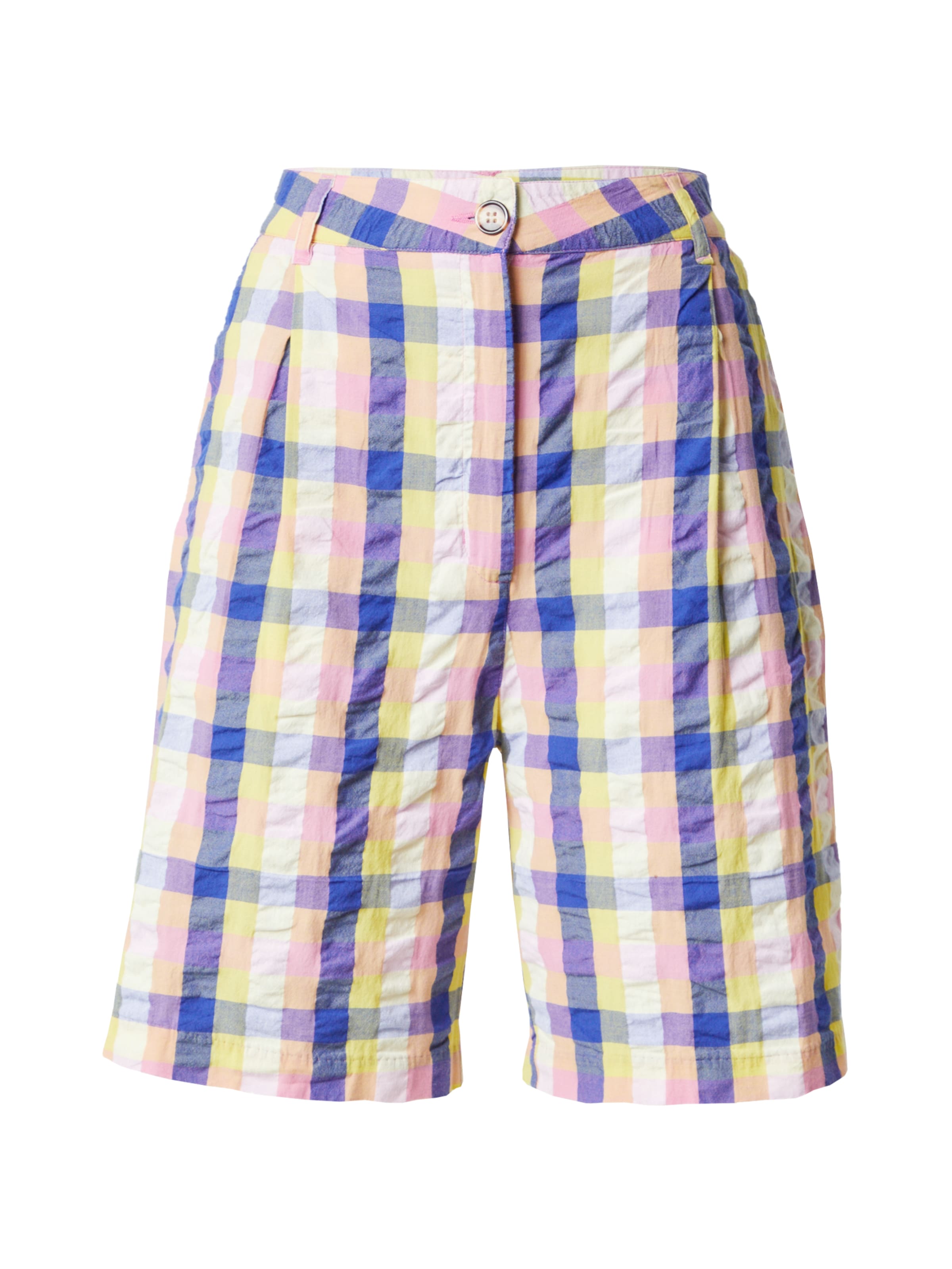 Monki Regular Pleat-front trousers in Yellow: front