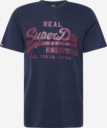Superdry Tričko 'Classic' - Modrá: predná strana