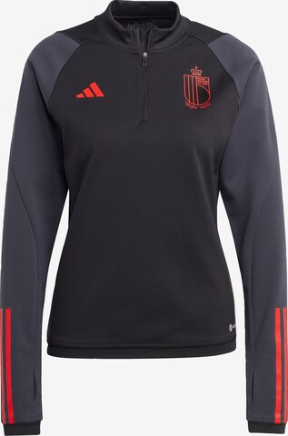 ADIDAS PERFORMANCE Athletic Sweatshirt 'Belgien Tiro 23' in Black: front