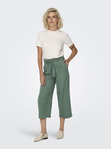 ONLY Wide leg Pleat-Front Pants in Green